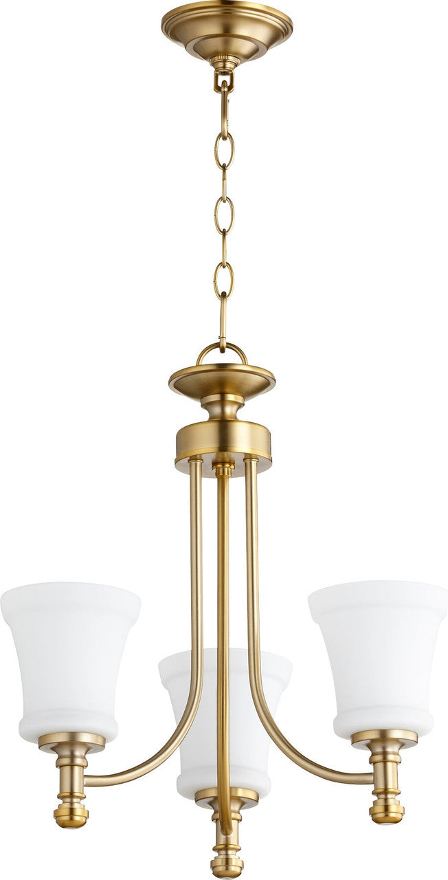 Quorum Rossington Chandelier in Aged Brass 6122-3-80