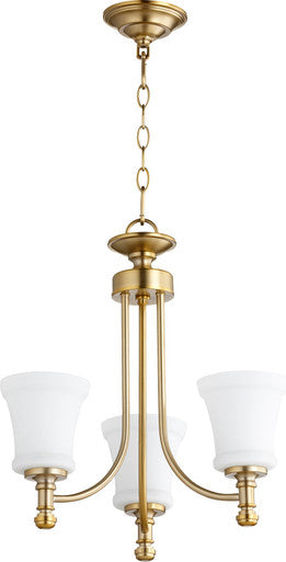 Quorum Rossington Chandelier in Aged Brass 6122-3-80