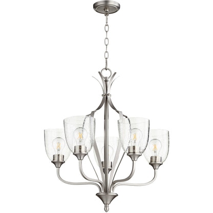 Quorum Jardin Chandelier in Satin Nickel with Clear/Seeded 6127-5-265