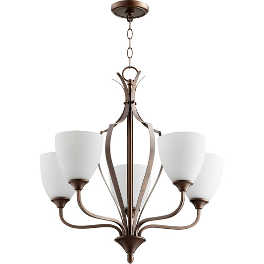 Quorum Jardin Chandelier in Oiled Bronze 6127-5-86