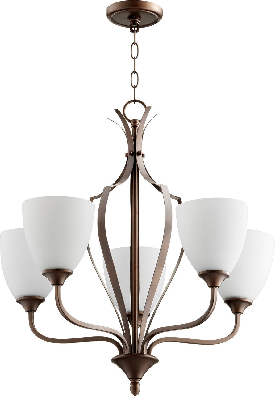 Quorum Jardin Chandelier in Oiled Bronze 6127-5-86