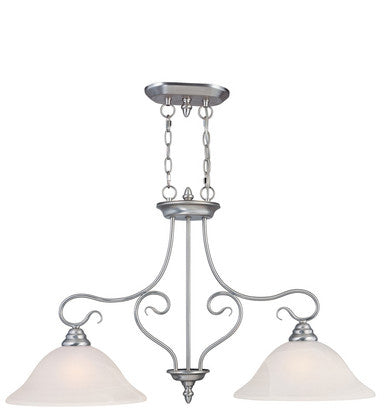 Livex Lighting Coronado Collection 2 Light Brushed Nickel Island in Brushed Nickel 6132-91