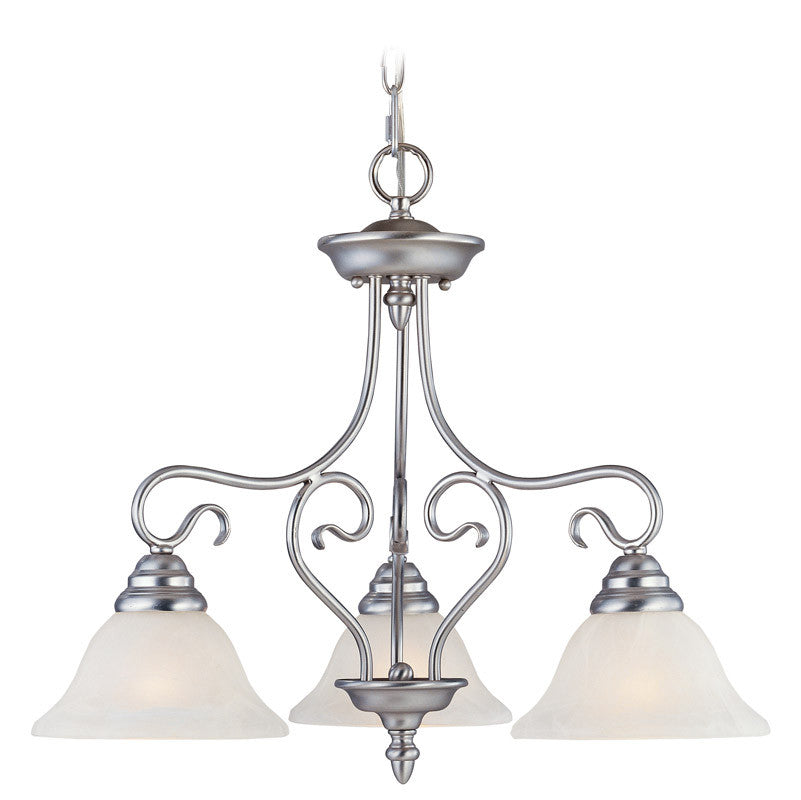 Livex Lighting Coronado Collection 3 Light Brushed Nickel Chandelier in Brushed Nickel 6133-91