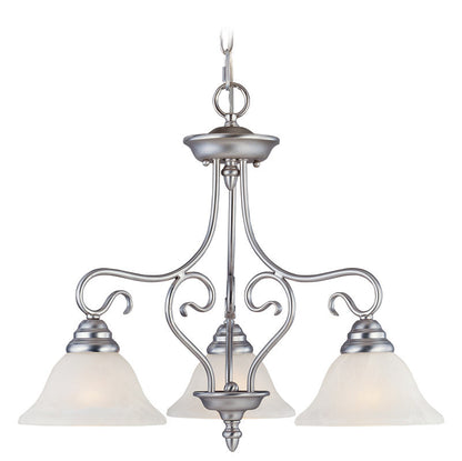 Livex Lighting Coronado Collection 3 Light Brushed Nickel Chandelier in Brushed Nickel 6133-91