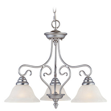 Livex Lighting Coronado Collection 3 Light Brushed Nickel Chandelier in Brushed Nickel 6133-91