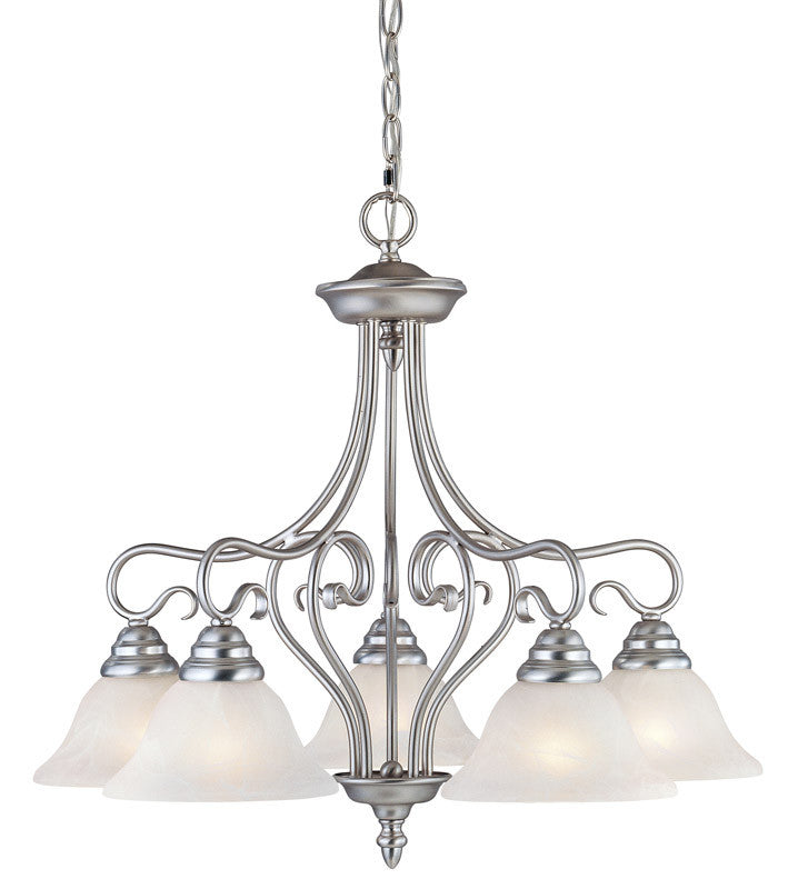 Livex Lighting Coronado Collection 5 Light Brushed Nickel Chandelier in Brushed Nickel 6135-91