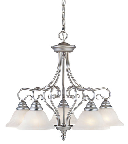 Livex Lighting Coronado Collection 5 Light Brushed Nickel Chandelier in Brushed Nickel 6135-91