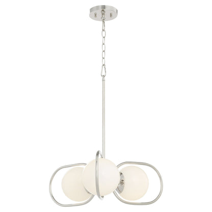 Quorum  Belmont 3 Light Chandlier - Polished Nickel  6137-3-62