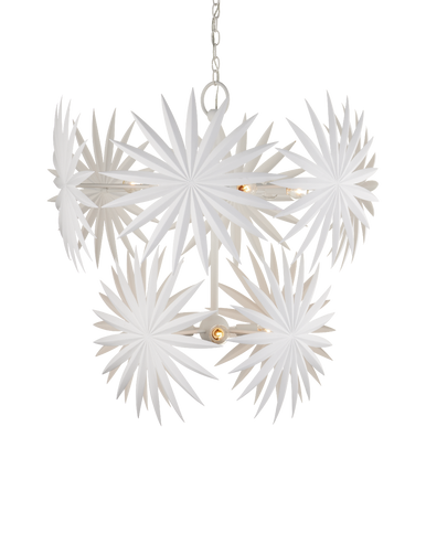 Currey & Co. Bismarkia Medium White Chandelier 9000-1204