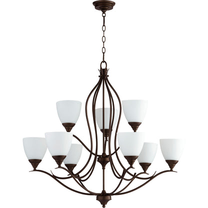 Quorum Flora Chandelier in Oiled Bronze 614-9-86