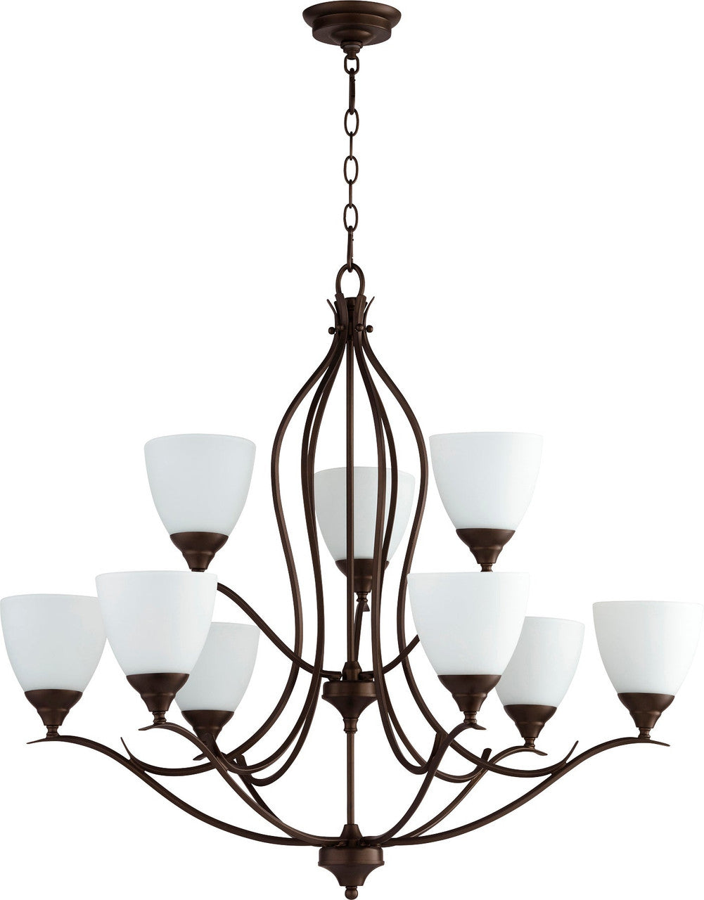 Quorum Flora Chandelier in Oiled Bronze 614-9-86