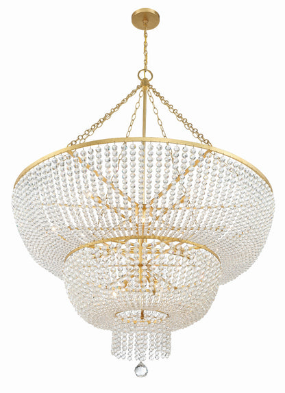 Crystorama Rylee 15 Light Antique Gold Chandelier 614-GA