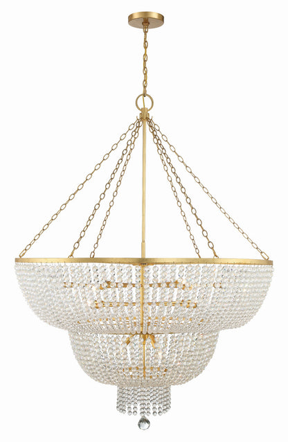 Crystorama Rylee 15 Light Antique Gold Chandelier 614-GA