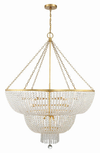 Crystorama Rylee 15 Light Antique Gold Chandelier 614-GA