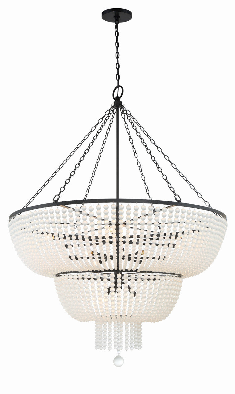 Crystorama Rylee 15 Light Matte Black Chandelier 614-MK