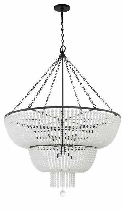 Crystorama Rylee 15 Light Matte Black Chandelier 614-MK