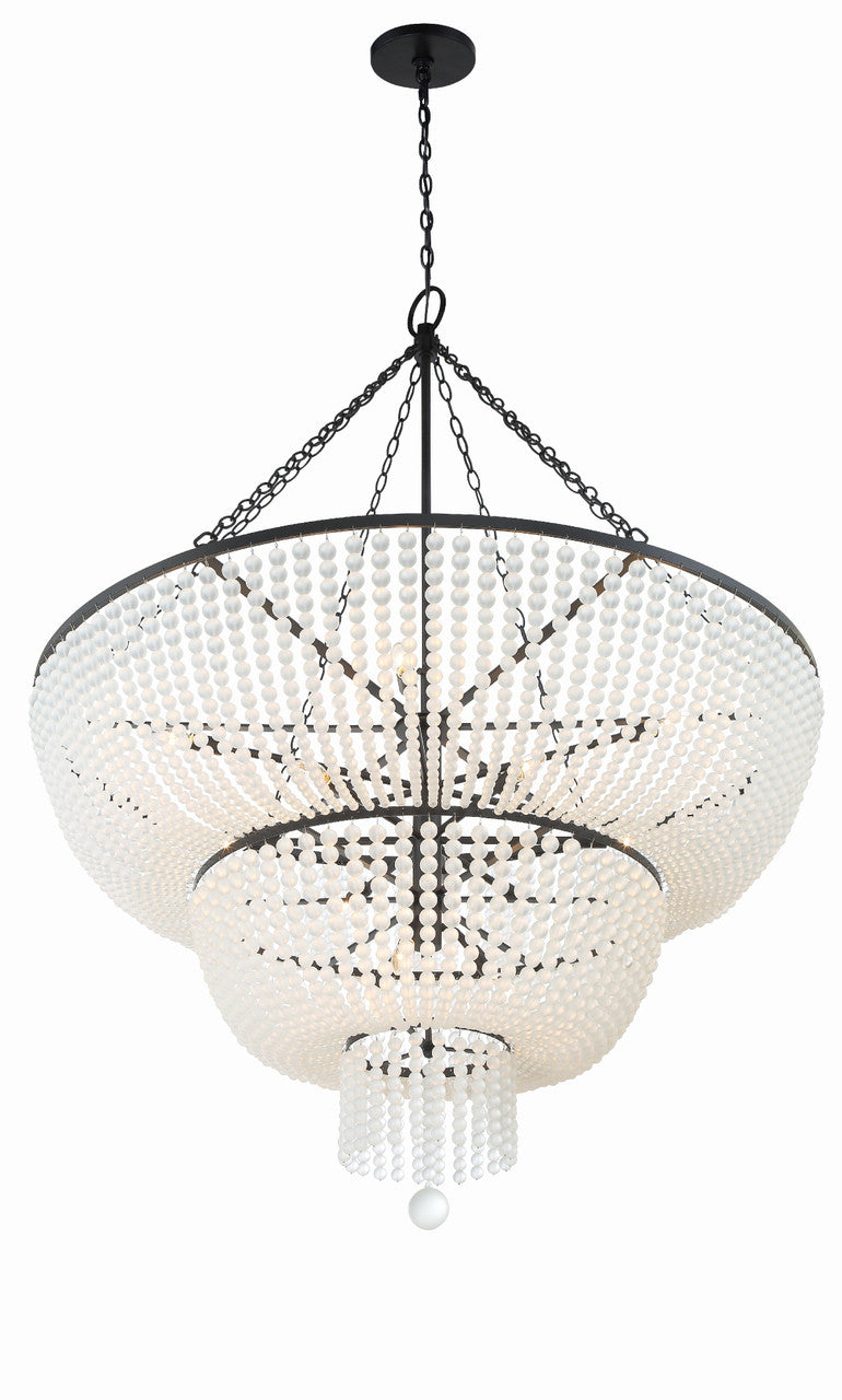 Crystorama Rylee 15 Light Matte Black Chandelier 614-MK