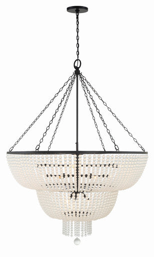 Crystorama Rylee 15 Light Matte Black Chandelier 614-MK