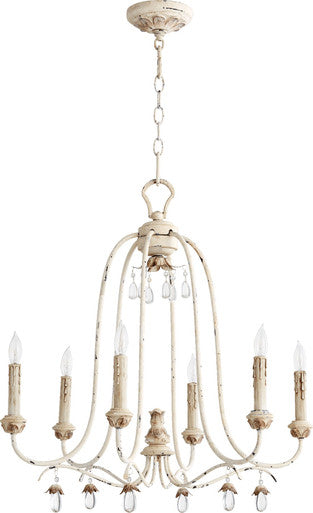 Quorum Venice Chandelier in Persian White 6144-6-70