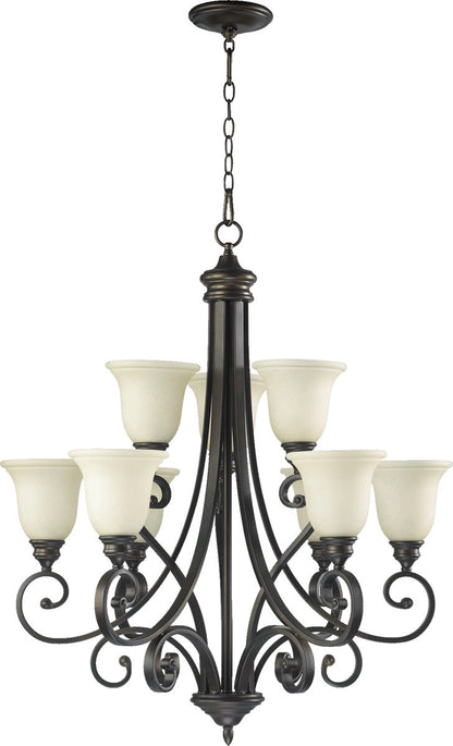 Quorum Bryant Chandelier in Oiled Bronze 6154-9-86