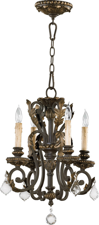 Quorum Rio Salado Chandelier in Toasted Sienna With Mystic Silver 6157-4-44