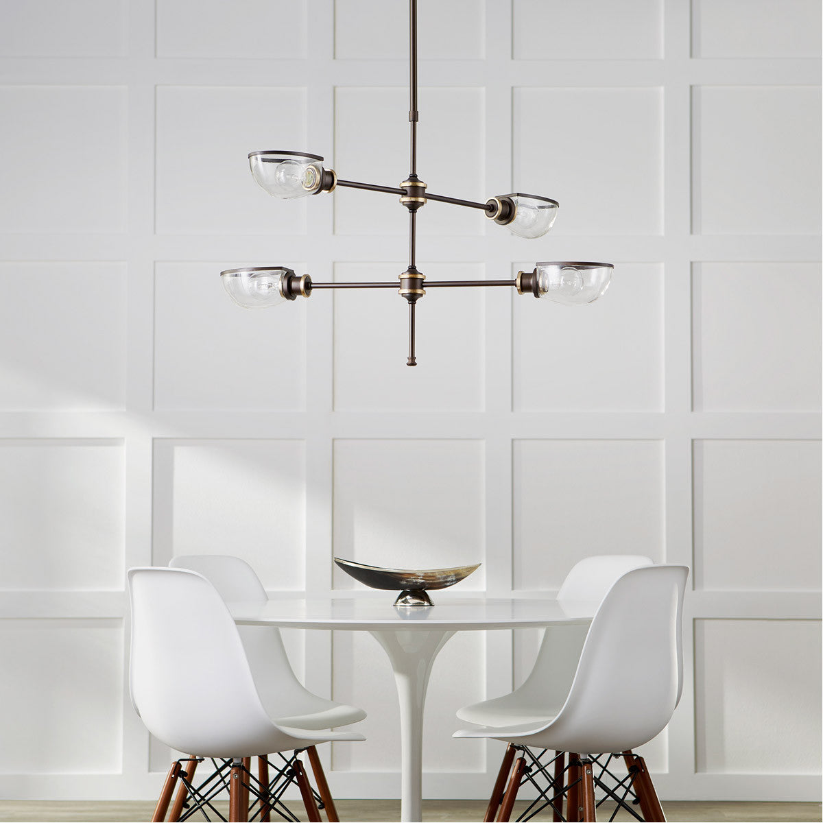 Quorum Menlo Chandelier in Aged Brass Oiled Bronze 617-4-8086