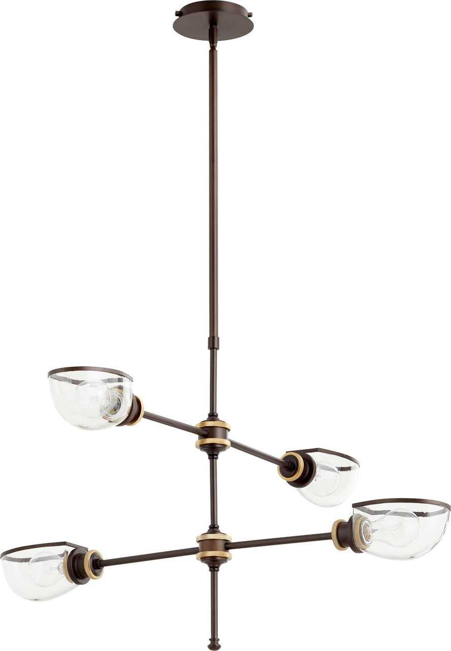 Quorum Menlo Chandelier in Aged Brass Oiled Bronze 617-4-8086