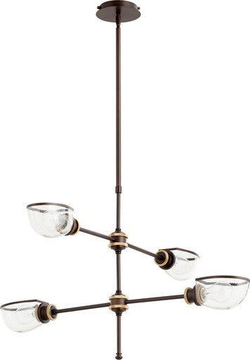 Quorum Menlo Chandelier in Aged Brass Oiled Bronze 617-4-8086