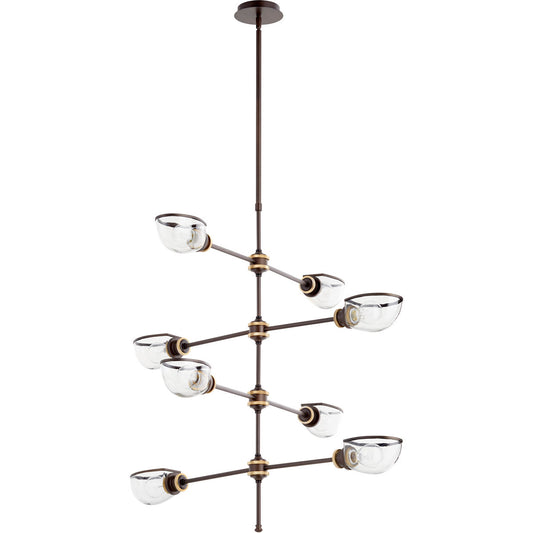 Quorum Menlo Chandelier in Aged Brass Oiled Bronze 617-8-8086