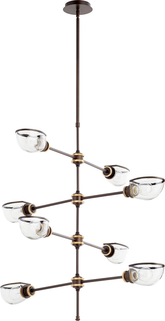 Quorum Menlo Chandelier in Aged Brass Oiled Bronze 617-8-8086