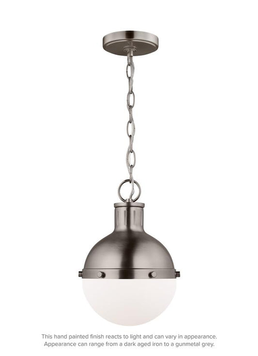 Visual Comfort Studio Thomas O'Brien Hanks One Light Mini Pendant in Antique Brushed Nickel 6177101-965