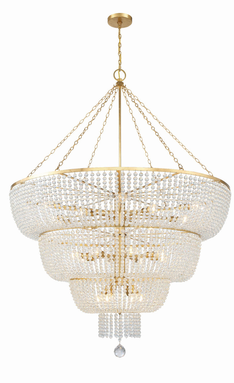 Crystorama Rylee 24 Light Antique Gold Chandelier 618-GA