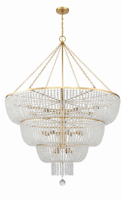 Crystorama Rylee 24 Light Antique Gold Chandelier 618-GA