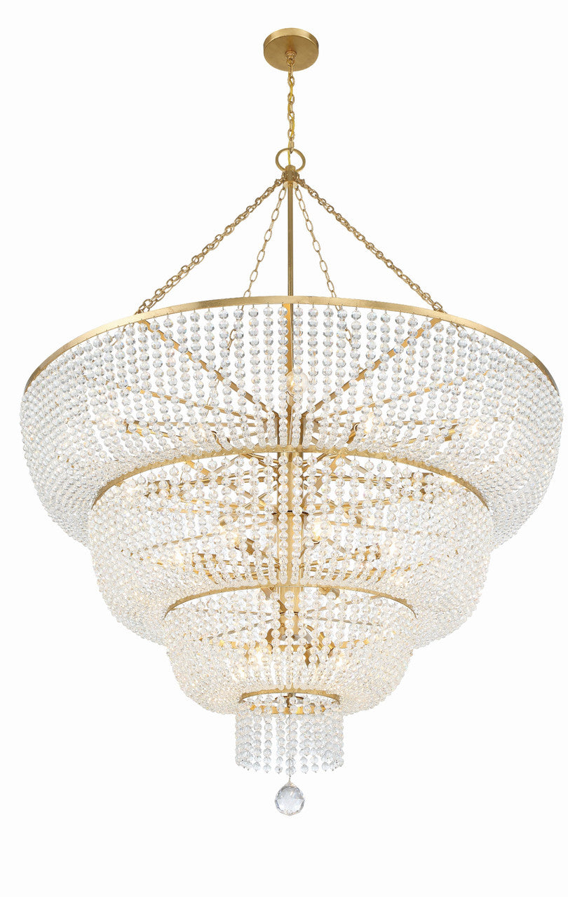 Crystorama Rylee 24 Light Antique Gold Chandelier 618-GA