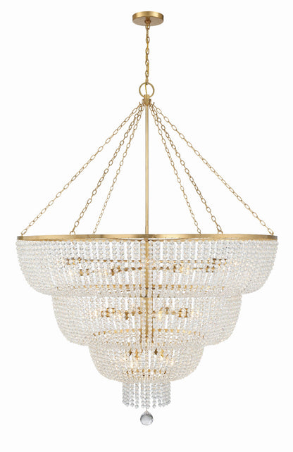 Crystorama Rylee 24 Light Antique Gold Chandelier 618-GA