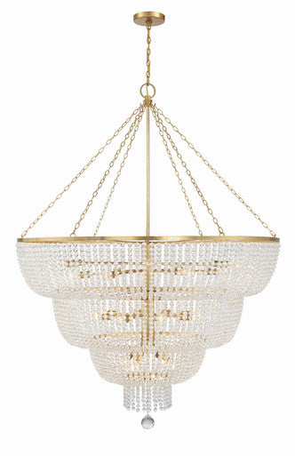 Crystorama Rylee 24 Light Antique Gold Chandelier 618-GA