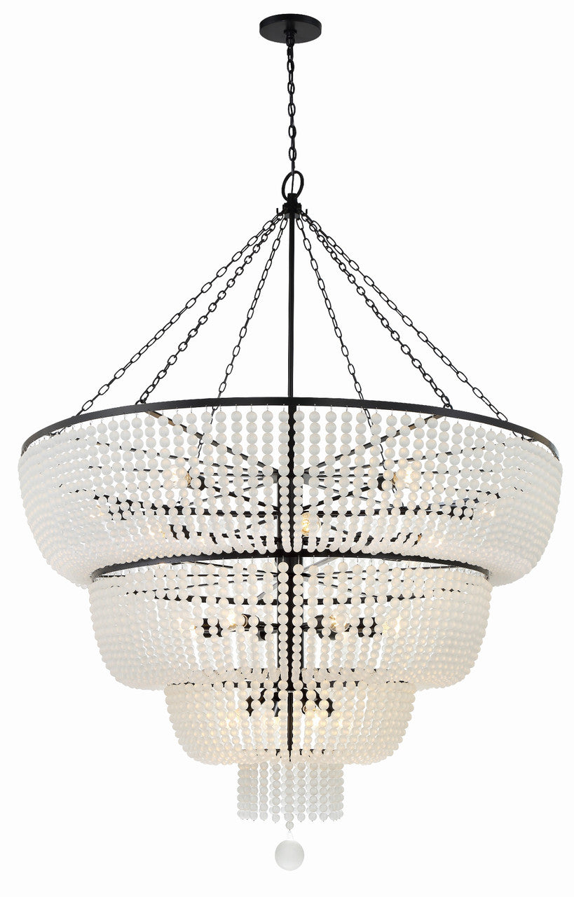 Crystorama Rylee 24 Light Matte Black Chandelier 618-MK