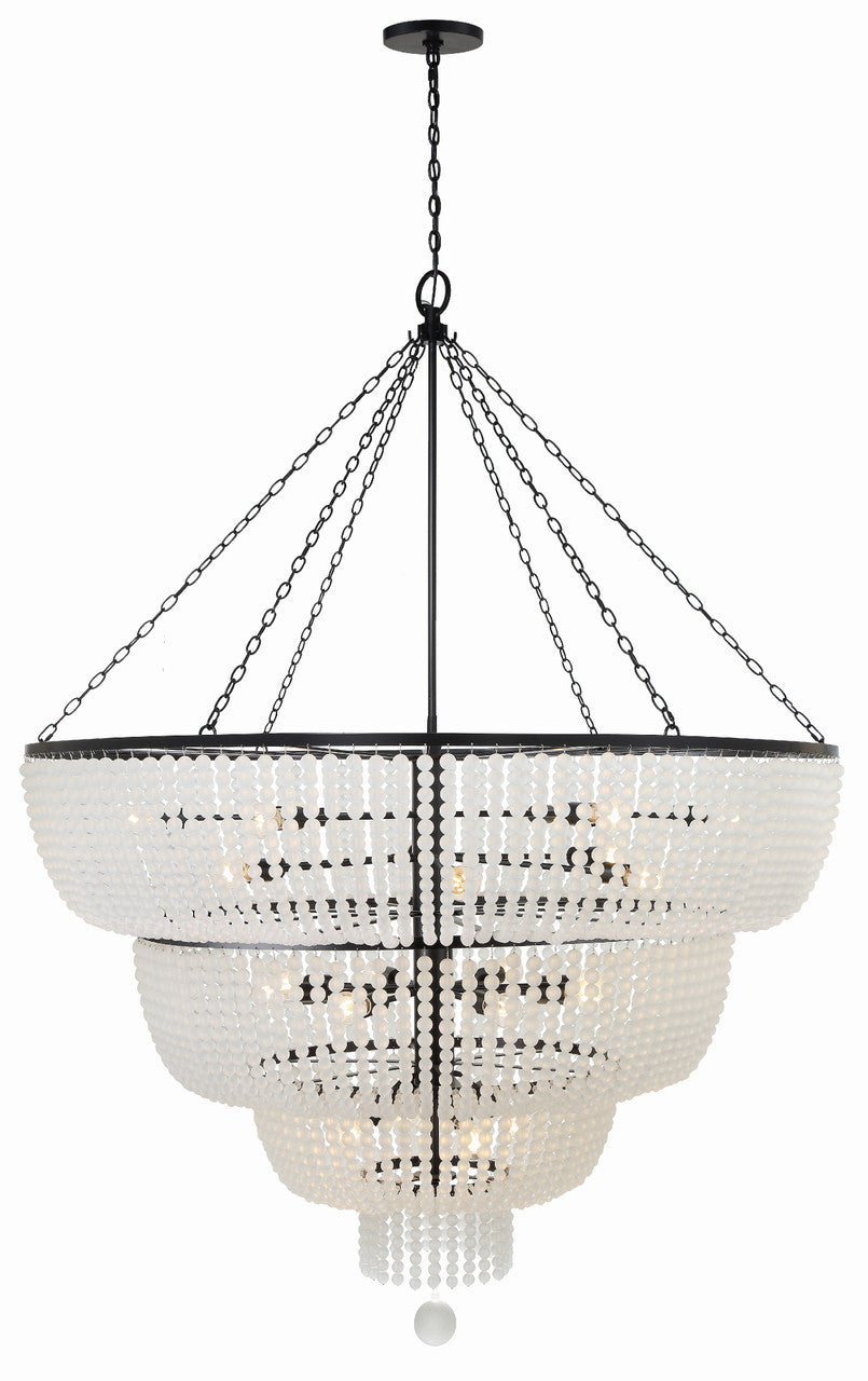 Crystorama Rylee 24 Light Matte Black Chandelier 618-MK