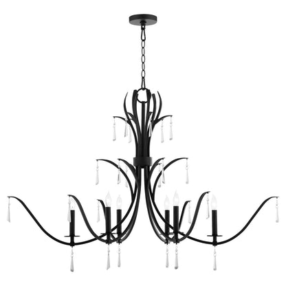 Quorum  Majesty 6 Light Chandlier - Matte Black 620-6-59