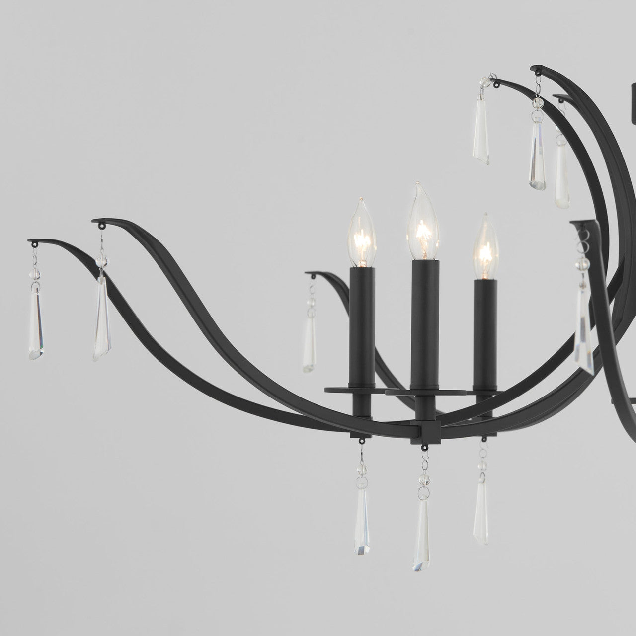 Quorum  Majesty 8 Light Chandlier - Matte Black 620-8-59