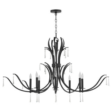 Quorum  Majesty 8 Light Chandlier - Matte Black 620-8-59