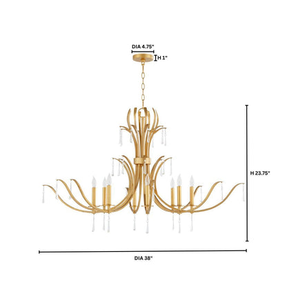 Quorum  Majesty 8 Light Chandlier - Gold Leaf 620-8-74