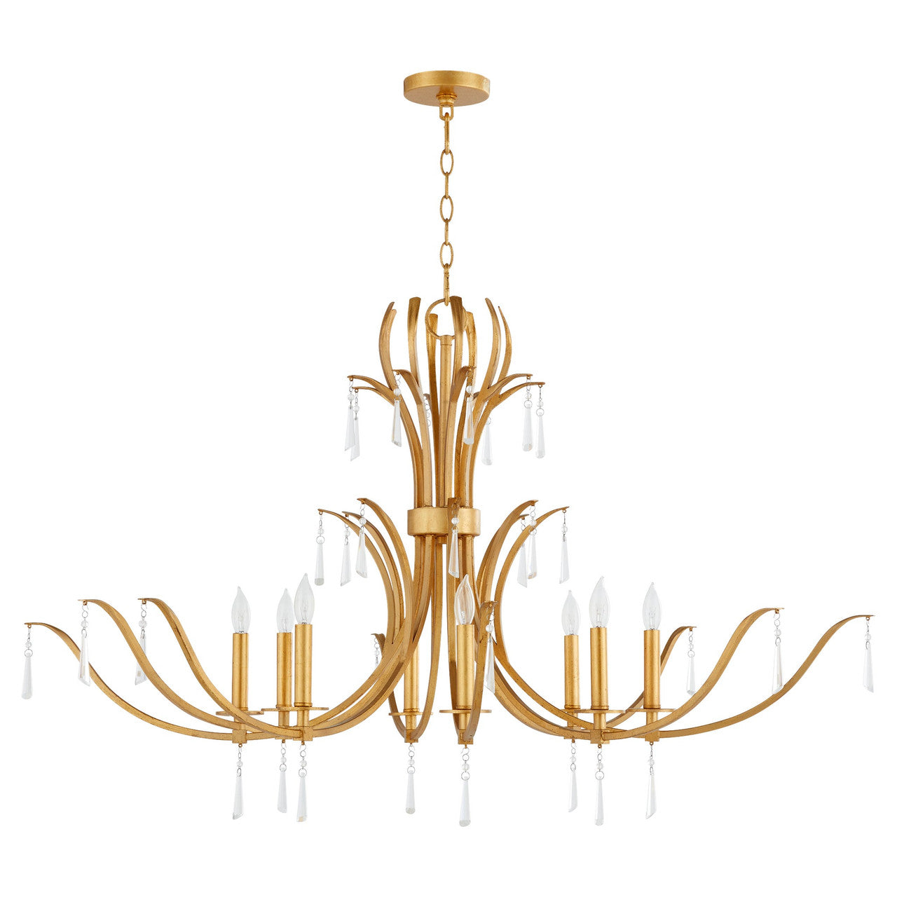 Quorum  Majesty 8 Light Chandlier - Gold Leaf 620-8-74