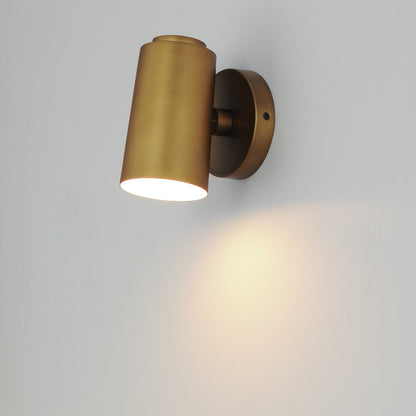 Maxim SpotLight Outdoor LED Sconce - Cylinder in Natural Aged Brass 62001NAB