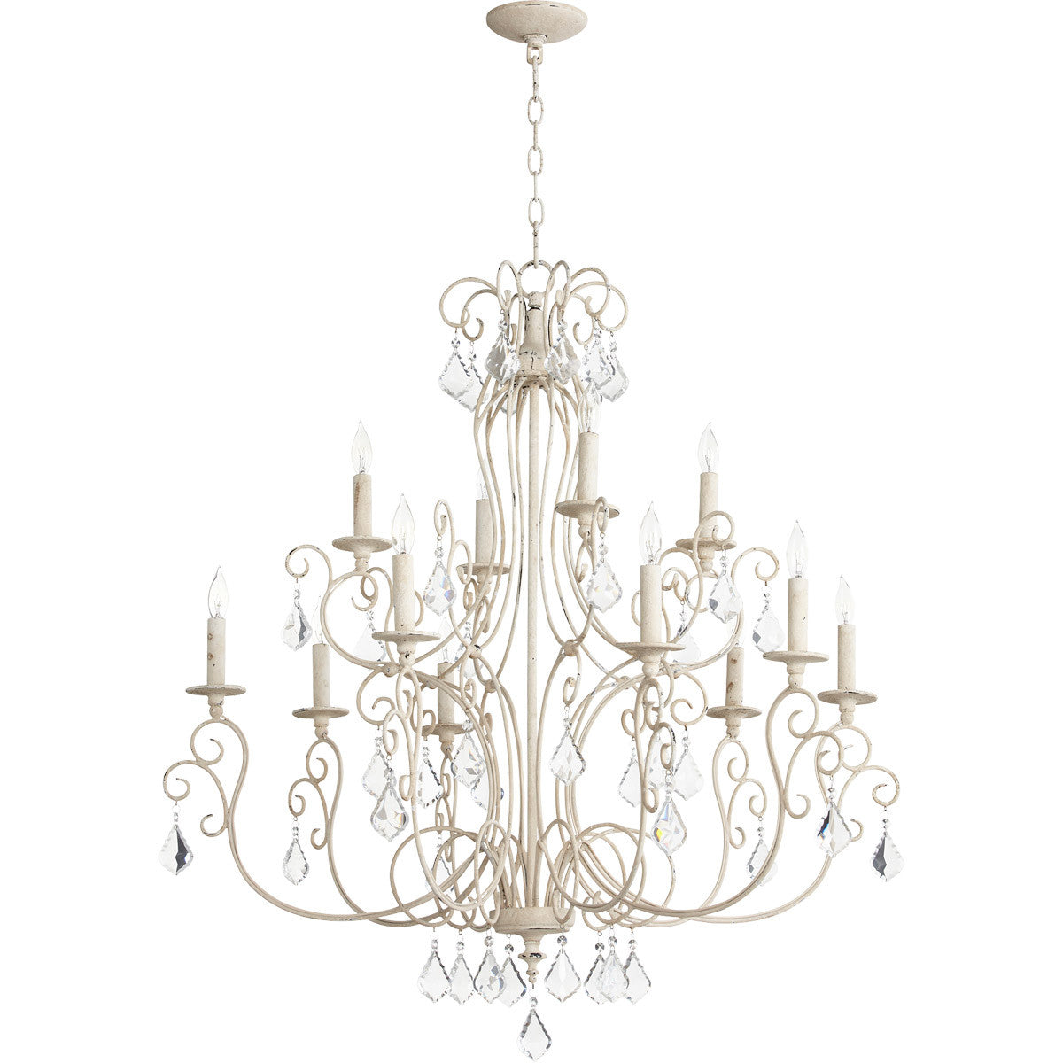 Quorum Ariel Chandelier in Persian White 6205-12-70