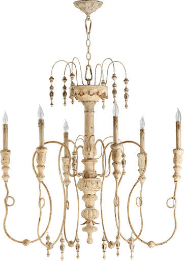 Quorum Salento Chandelier in Persian White 6206-6-70