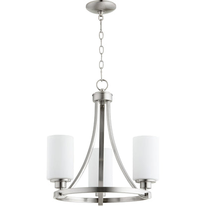 Quorum Lancaster Chandelier in Satin Nickel 6207-3-65