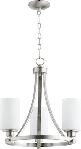 Quorum Lancaster Chandelier in Satin Nickel 6207-3-65