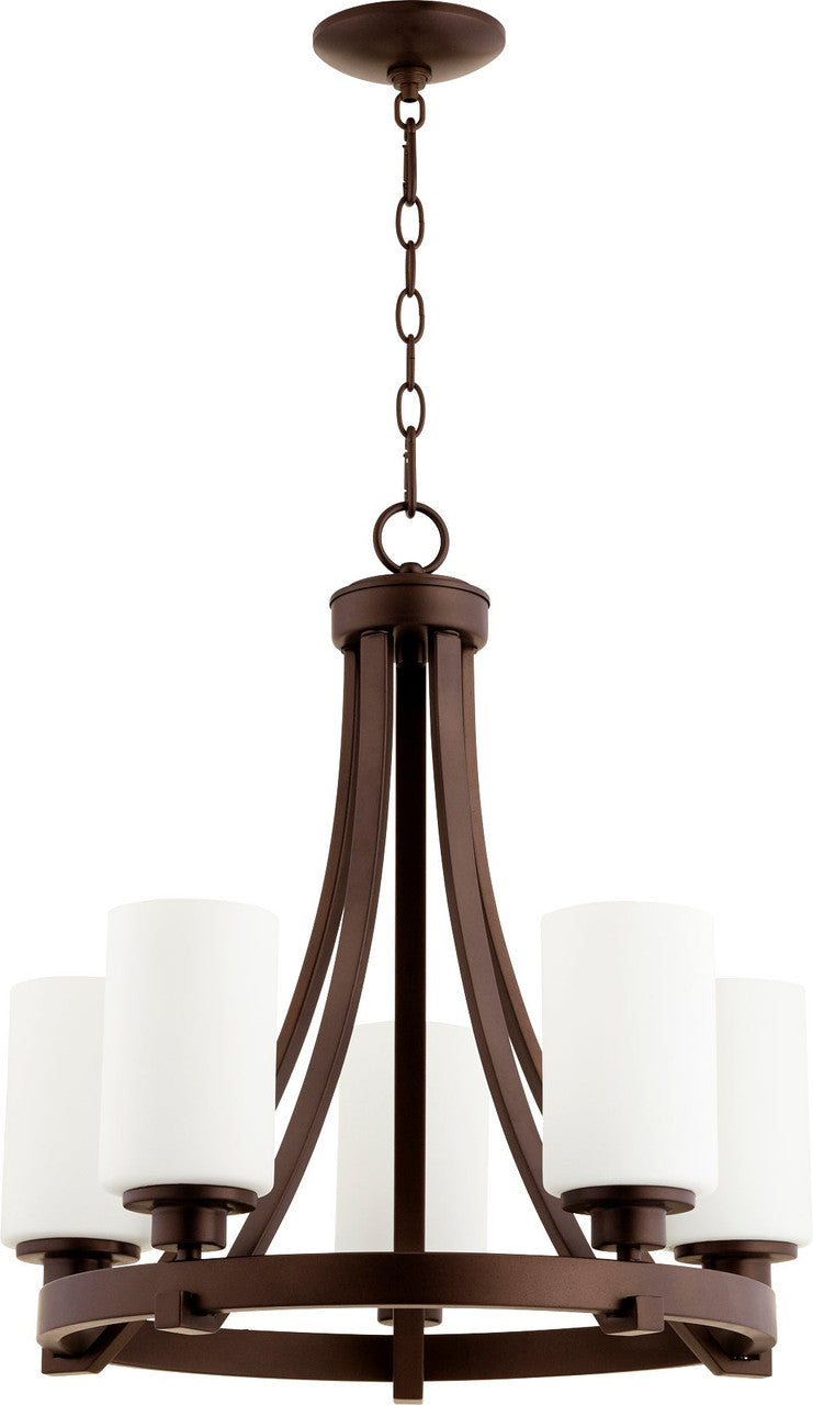 Quorum Lancaster Chandelier in Oiled Bronze 6207-5-86