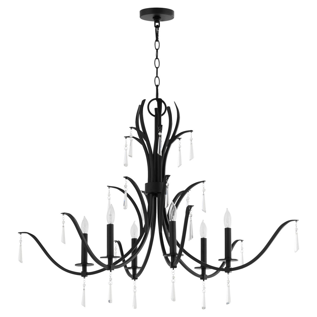 Quorum  Majesty 6 Light Ellipse - Matte Black 621-6-59